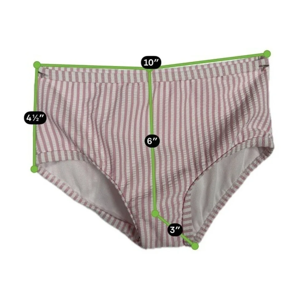 RuffleButts Girls Pink Seersucker Rash Guard Swim Set Ruffle Bottoms Size 3T